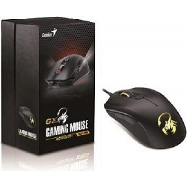 GENIUS MOUSE SCORPION M6-600, WIRED, USB, OPTICAL, GAMING, BLACK/ORANGE, 2YW.