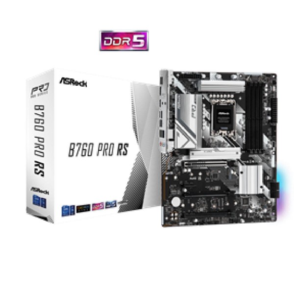 ASROCK MB B760 PRO RS, SOCKET INTEL LGA1700 13th/12th GEN, CS INTEL B760, 4 DIMM SOCKETS DDR5, DP/HDMI/eDP, LAN GIGABIT, ATX, 2YW