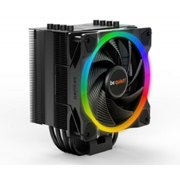 BEQUIET CPU COOLER PURE ROCK 2 FX BLACK BK033, 150W TDP, INTEL LGA 115X/1200/1700/2011(-3) SQUARE ILM/2066, AMD AM5/AM4, ARGB LIGHT WINGS 120MM PWM HIGH-SPEED FAN, 3YW.