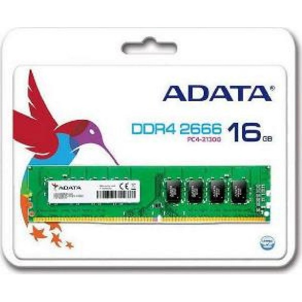 ADATA RAM DIMM 16GB AD4U2666716G19-RGN, DDR4, 2666MHz, CL19, RETAIL, LTW.