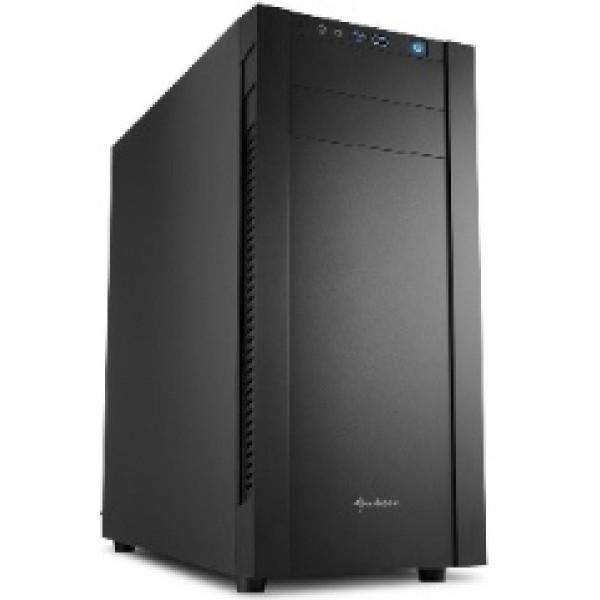 SHARKOON PC CHASSIS S25-V, MIDI TOWER ATX, BLACK, W/O PSU, 1x12CM FRONT FAN, 1x12CM REAR FAN, 2YW.