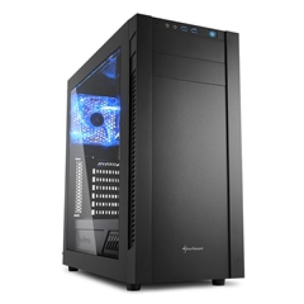 SHARKOON PC CHASSIS S25-W, MIDI TOWER ATX, BLACK, W/O PSU, 2x12CM FRONT FAN, 1x12CM REAR FAN, 2YW.