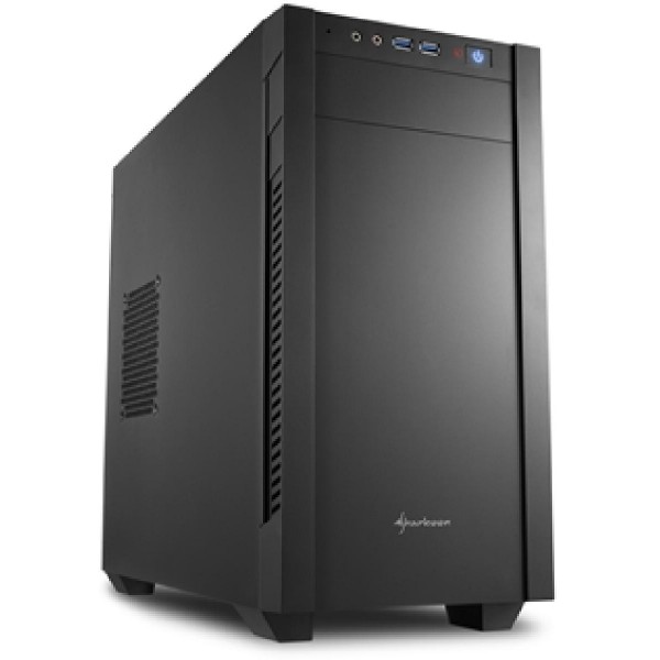 SHARKOON PC CHASSIS S1000, MINI TOWER ATX, BLACK, W/O PSU, 1x12CM FRONT FAN, 1x12CM REAR FAN, 2YW.