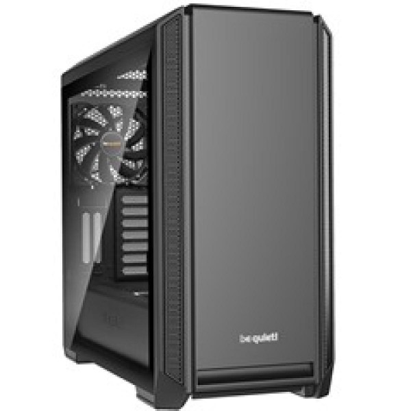 BEQUIET PC CHASSIS SILENT BASE 601 WINDOW BGW26, MIDI TOWER ATX, BLACK, W/O PSU, 1X14CM PURE WINGS 2 FAN, 1X14CM REAR PURE WINGS 2 FAN, 3YW.