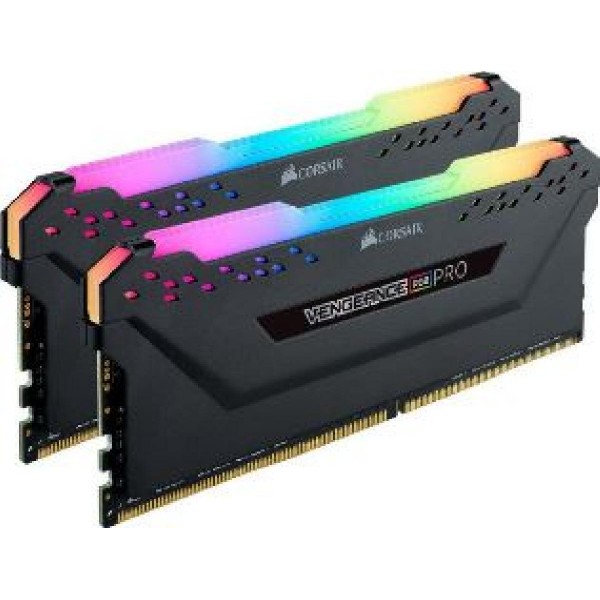 CORSAIR RAM DIMM XMS4 KIT 2x8GB CMW16GX4M2C3200C16, DDR4, 3200MHz, LATENCY 16-18-18-36, 1.35V, VENGEANCE RGB PRO, XMP 2.0, RGB LED, BLACK, LTW.