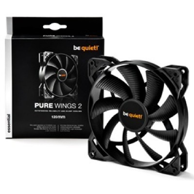 BEQUIET FAN PURE WINGS 2 120MM BL046, 3 PIN, 1500RPM, 51,4CFM/87M3/H, 19,2 dB, Lifespan 80000h, BLACK, 3YW. BEQUIET FAN PURE WINGS 2 120MM BL046, 3 PIN, 1500RPM, 51,4CFM/87M3/H, 19,2 dB, Lifespan 80000h, BLACK, 3YW.