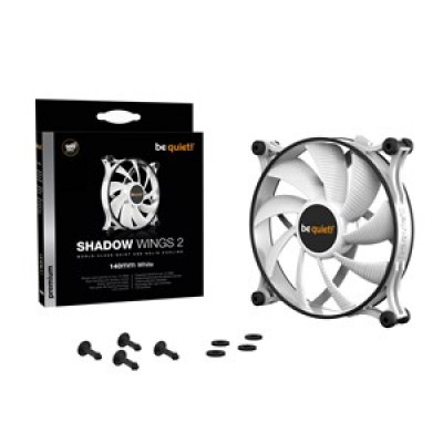 BEQUIET FAN SHADOW WINGS 2 WHITE 140MM BL090, 3 PIN, 900RPM, 49,8CFM/85M3/H, 14,7 dB, Lifespan 80000h, WHITE, 3YW. BEQUIET FAN SHADOW WINGS 2 WHITE 140MM BL090, 3 PIN, 900RPM, 49,8CFM/85M3/H, 14,7 dB, Lifespan 80000h, WHITE, 3YW.