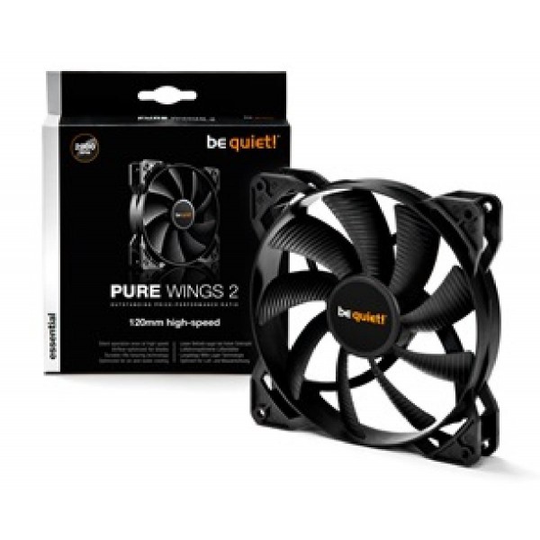BEQUIET FAN PURE WINGS 2 120MM HIGH-SPEED BL080, 2000RPM, 65,51CFM/111,3M3/H, 36,9 dB, Lifespan 80000h, BLACK, 3YW. BEQUIET FAN PURE WINGS 2 120MM HIGH-SPEED BL080, 2000RPM, 65,51CFM/111,3M3/H, 36,9 dB, Lifespan 80000h, BLACK, 3YW.