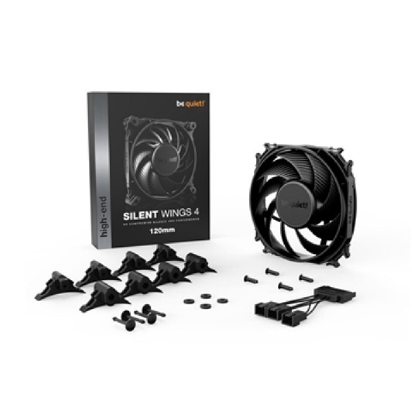 BEQUIET FAN SILENT WINGS 4 120MM BL092, 3 PIN, 1600RPM, 48,7CFM/82,74M3/H, 18,9 dB, Lifespan 300000h, BLACK, 5YW. BEQUIET FAN SILENT WINGS 4 120MM BL092, 3 PIN, 1600RPM, 48,7CFM/82,74M3/H, 18,9 dB, Lifespan 300000h, BLACK, 5YW.