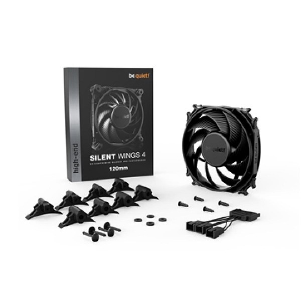 BEQUIET FAN SILENT WINGS 4 120MM BL092, 3 PIN, 1600RPM, 48,7CFM/82,74M3/H, 18,9 dB, Lifespan 300000h, BLACK, 5YW.