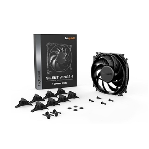 BEQUIET FAN SILENT WINGS 4 120MM PWM BL093, 4 PIN PWM, 1600RPM, 48,7CFM/82,74M3/H, 18,9 dB, Lifespan 300000h, BLACK, 5YW. BEQUIET FAN SILENT WINGS 4 120MM PWM BL093, 4 PIN PWM, 1600RPM, 48,7CFM/82,74M3/H, 18,9 dB, Lifespan 300000h, BLACK, 5YW.