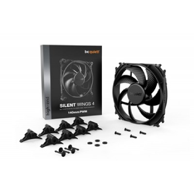 BEQUIET FAN SILENT WINGS 4 140MM PWM BL096, 1100RPM, 51,3CFM/87,16M3/H, 13,6 dB, Lifespan 300000h, BLACK, 5YW. BEQUIET FAN SILENT WINGS 4 140MM PWM BL096, 1100RPM, 51,3CFM/87,16M3/H, 13,6 dB, Lifespan 300000h, BLACK, 5YW.