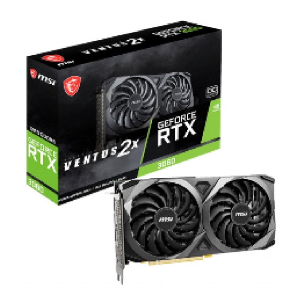 MSI VGA PCI-E NVIDIA GF RTX 3060 VENTUS 2X 12G OC, 12GB/192BIT, GDDR6, HDMI/3x DISPLAY PORT, 2 SLOT FANSINK, 3YW.