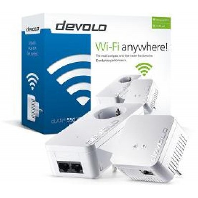 DEVOLO POWERLINE dLAN 550 WiFi STARTER KIT (9638), 1x dLAN 550 WiFi (WIRELESS) ADAPTER & 1x dLAN 550 DUO+ ADAPTER, dLAN 550Mbps, 3YW. DEVOLO POWERLINE dLAN 550 WiFi STARTER KIT (9638), 1x dLAN 550 WiFi (WIRELESS) ADAPTER & 1x dLAN 550 DUO+ ADAPTER, dLAN 550Mbps, 3YW.