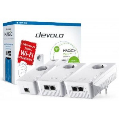 DEVOLO POWERLINE MAGIC 2 WIFI NEXT EU MULTIROOM KIT (8632), 1x MAGIC 2 LAN ADAPTER & 2x MAGIC 2 WiFi (WIRELESS) ADAPTER, 2400Mbps, SHUKO, AC POWER OUT SOCKET, 3YW. DEVOLO POWERLINE MAGIC 2 WIFI NEXT EU MULTIROOM KIT (8632), 1x MAGIC 2 LAN ADAPTER & 2x MAGIC 2 WiFi (WIRELESS) ADAPTER, 2400Mbps, SHUKO, AC POWER OUT SOCKET, 3YW.