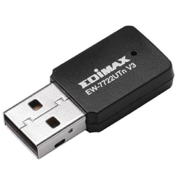 EDIMAX WLAN USB ADAPTER EW-7722UTN V3, N300 2T2R WIRELESS 802.11N MINI USB ADAPTER, 2YW. EDIMAX WLAN USB ADAPTER EW-7722UTN V3, N300 2T2R WIRELESS 802.11N MINI USB ADAPTER, 2YW.