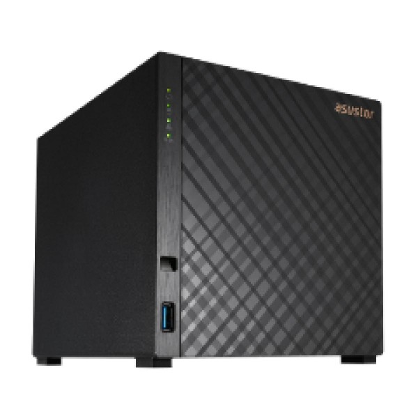 ASUSTOR NAS DRIVESTOR 4 AS1104T, DT, 4 BAYS, REALTEK RTD1296 1.4GHz QC, 1GB DDR4, 2xUSB3.2, 2,5GbEx1, WoL, WoW, 3YW.