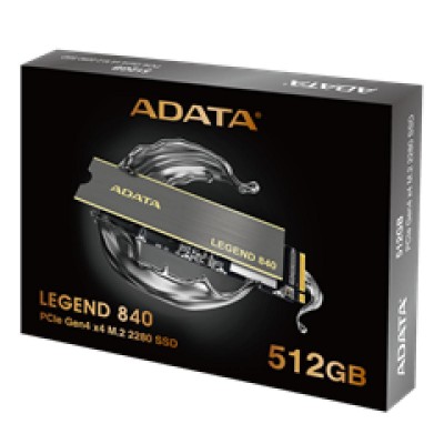 ADATA SSD M.2 NVMe PCI-E 512GB LEGEND 840 ALEG-840-512GCS, M.2 2280, NVMe PCI-E GEN4x4, READ 5000MB/s, WRITE 3000MB/s, IOPS: up to 520K/450K, 5YW. ADATA SSD M.2 NVMe PCI-E 512GB LEGEND 840 ALEG-840-512GCS, M.2 2280, NVMe PCI-E GEN4x4, READ 5000MB/s, WRITE 3000MB/s, IOPS: up to 520K/450K, 5YW.