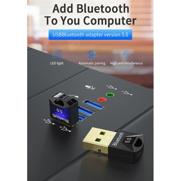 USB adapter BT-006, Bluetooth 5.0 EDR, μαύρο