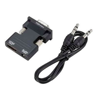 POWERTECH converter HDMI (F) σε VGA (M) CAB-H120 με audio, μαύρο
