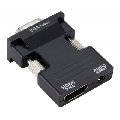 POWERTECH converter HDMI (F) σε VGA (M) CAB-H120 με audio, μαύρο