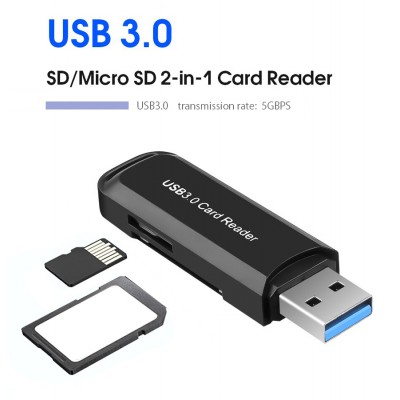 POWERTECH mini card reader USB 3.0 PT-892, SD card, μαύρος POWERTECH mini card reader USB 3.0 PT-892, SD card, μαύρος