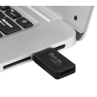 POWERTECH mini card reader PT-893, Micro SD card, μαύρος POWERTECH mini card reader PT-893, Micro SD card, μαύρος
