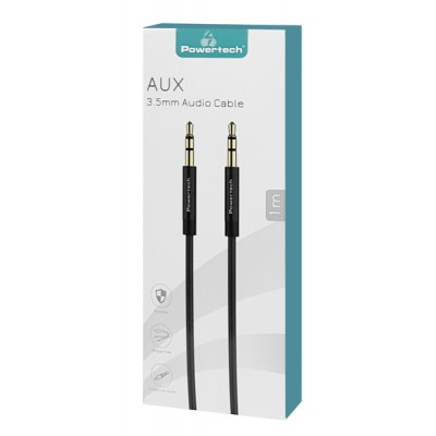 POWERTECH καλώδιο Jack 3.5mm prime PTR-0086, 3 pin, copper, 1m, μαύρο POWERTECH καλώδιο Jack 3.5mm prime PTR-0086, 3 pin, copper, 1m, μαύρο