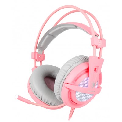 SADES Gaming Headset A6, multiplatform, USB, LED, ροζ SADES Gaming Headset A6, multiplatform, USB, LED, ροζ