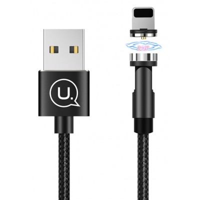 USAMS Καλώδιο USB σε lightning U59, μαγνητικό, περιστρεφόμενο, 1m, μαύρο USAMS Καλώδιο USB σε lightning U59, μαγνητικό, περιστρεφόμενο, 1m, μαύρο