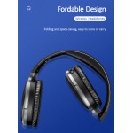 USAMS bluetooth headphones US-YN001, wireless & wired, 40mm, μαύρα