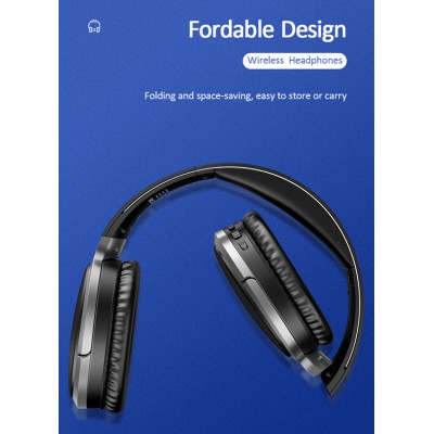 USAMS bluetooth headphones US-YN001, wireless & wired, 40mm, μαύρα USAMS bluetooth headphones US-YN001, wireless & wired, 40mm, μαύρα