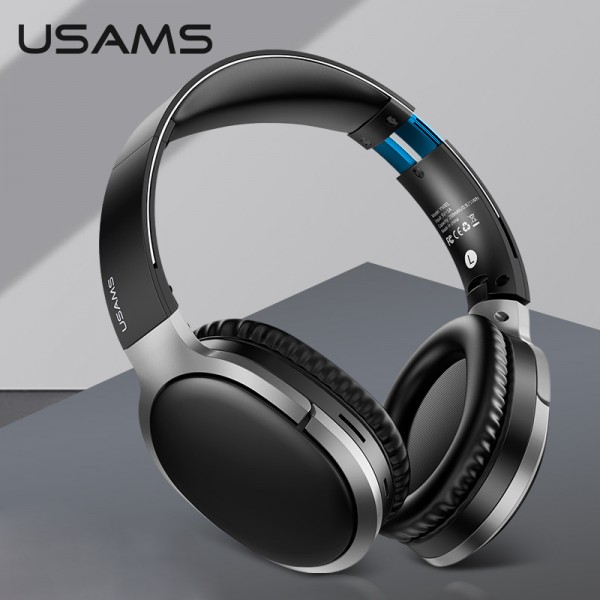 USAMS bluetooth headphones US-YN001, wireless & wired, 40mm, μαύρα