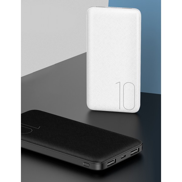 USAMS power bank PB7 10000mAh, 2x output, 2.1A, μαύρο