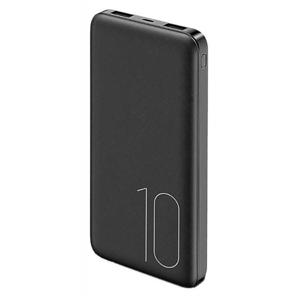 USAMS power bank PB7 10000mAh, 2x output, 2.1A, μαύρο