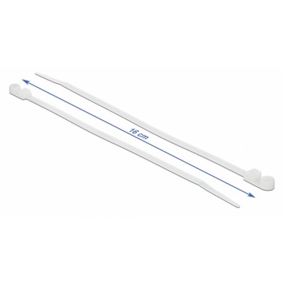 DELOCK Δεματικά καλωδίων 18944 με οπή στερέωσης, 160x4.8mm, λευκά, 10τμχ DELOCK Δεματικά καλωδίων 18944 με οπή στερέωσης, 160x4.8mm, λευκά, 10τμχ