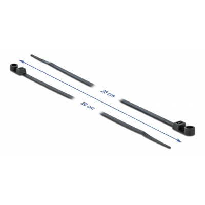 DELOCK Δεματικά καλωδίων 18950 με οπή στερέωσης, 200x4.8mm, μαύρα, 10τμχ DELOCK Δεματικά καλωδίων 18950 με οπή στερέωσης, 200x4.8mm, μαύρα, 10τμχ