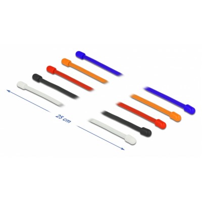 DELOCK Δεματικά καλωδίων 18972, εύκαμπτα, 250x4mm, χρωματιστά, 10τμχ DELOCK Δεματικά καλωδίων 18972, εύκαμπτα, 250x4mm, χρωματιστά, 10τμχ