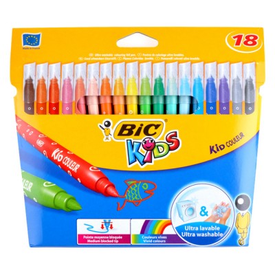 BIC σετ χρωματιστών μαρκαδόρων ζωγραφικής 21600273 KID Couleur, 18τμχ BIC σετ χρωματιστών μαρκαδόρων ζωγραφικής 21600273 KID Couleur, 18τμχ