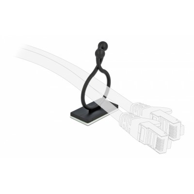 DELOCK Οργανωτής καλωδίων 60176 με αυτοκόλλητη βάση, μαύρο, 10τμχ DELOCK Οργανωτής καλωδίων 60176 με αυτοκόλλητη βάση, μαύρο, 10τμχ