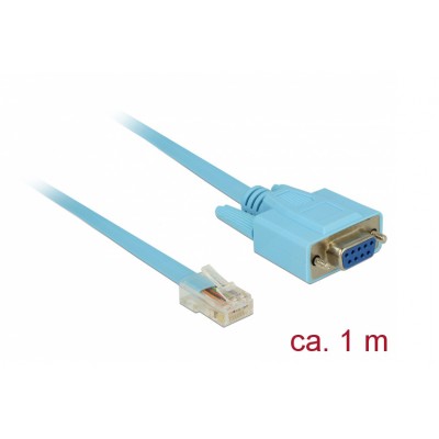 DELOCK Καλώδιο Serial RS-232 DB9 female σε RJ45 male, 1m, μπλε