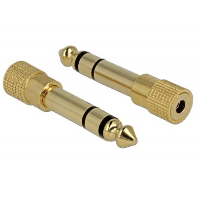 DELOCK Αντάπτορας Stereo από 6.3mm σε jack 3.5m, Metal, Gold DELOCK Αντάπτορας Stereo από 6.3mm σε jack 3.5m, Metal, Gold