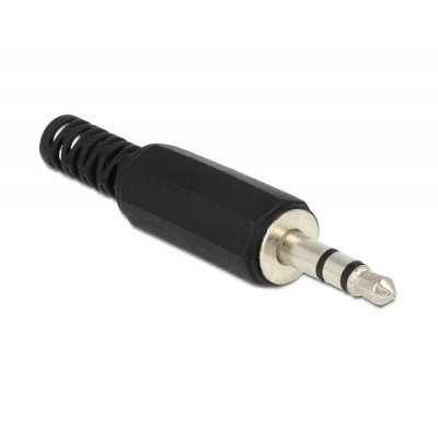 DELOCK Βύσμα 3.5mm Stereo, 3 pin, Bend Protection, Plastic, Black DELOCK Βύσμα 3.5mm Stereo, 3 pin, Bend Protection, Plastic, Black