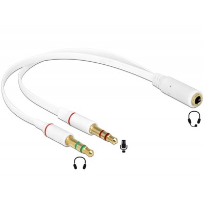 DELOCK Αντάπτορας από 3.5mm 4-pin jack σε 2x 3.5m 3-pin jack DELOCK Αντάπτορας από 3.5mm 4-pin jack σε 2x 3.5m 3-pin jack