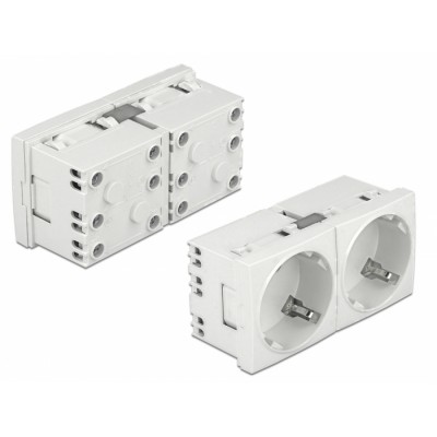 DELOCK διπλό module πρίζας ρεύματος Easy 45 81325, 45°, 45x45mm, 5τμχ DELOCK διπλό module πρίζας ρεύματος Easy 45 81325, 45°, 45x45mm, 5τμχ