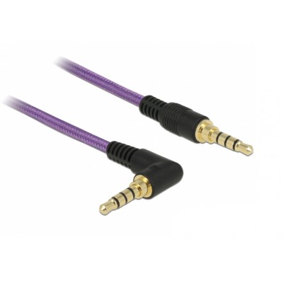 DELOCK καλώδιο Jack stereo σε Jack stereo 4pin 3.5mm, 90°, μωβ, 1m DELOCK καλώδιο Jack stereo σε Jack stereo 4pin 3.5mm, 90°, μωβ, 1m