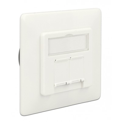 DELOCK Modular Wall Outlet Δικτύου, Cat.6A, 2x LSA, 2 Port DELOCK Modular Wall Outlet Δικτύου, Cat.6A, 2x LSA, 2 Port