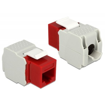DELOCK Keystone Module RJ45 female, Cat.6 UTP, Red DELOCK Keystone Module RJ45 female, Cat.6 UTP, Red