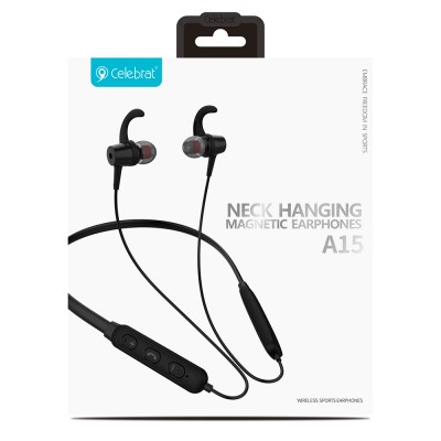 CELEBRAT Bluetooth A15-BK με μικρόφωνο HD, Magnetic, 10mm, μαύρα CELEBRAT Bluetooth A15-BK με μικρόφωνο HD, Magnetic, 10mm, μαύρα