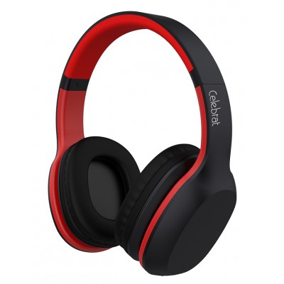 CELEBRAT Bluetooth headphones A18-BKRD, wireless & wired, μαύρο-κόκκινο CELEBRAT Bluetooth headphones A18-BKRD, wireless & wired, μαύρο-κόκκινο